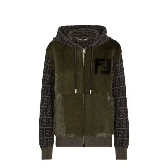 Fendi Bomber-style blouson with drawstring hood and welt pockets