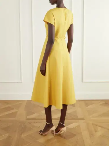 Oscar de la Renta Belted Wool-blend Cady Midi Dress | Thumbnail 3 Oscar de la Renta Belted Wool-blend Cady Midi Dress | Thumbnail 3