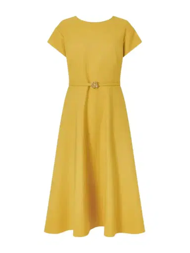 Oscar de la Renta Belted Wool-blend Cady Midi Dress | Thumbnail 1 Oscar de la Renta Belted Wool-blend Cady Midi Dress | Thumbnail 1