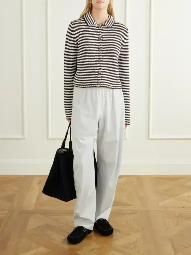 La Ligne Mini Marina Cropped Striped Cotton Cardigan | Thumbnail 2