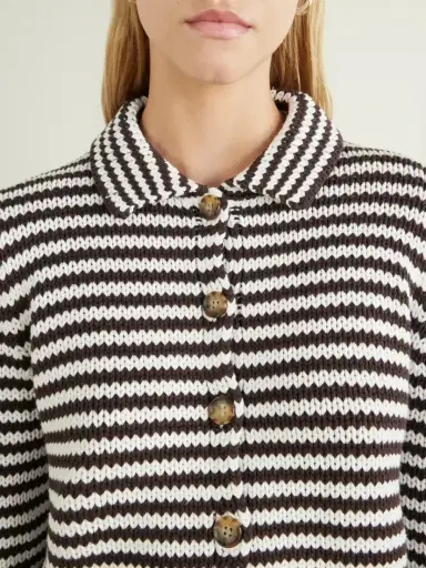 La Ligne Mini Marina Cropped Striped Cotton Cardigan | Thumbnail 4