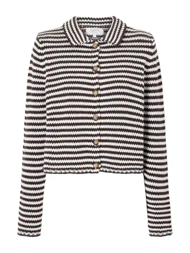 La Ligne Mini Marina Cropped Striped Cotton Cardigan | Thumbnail 1