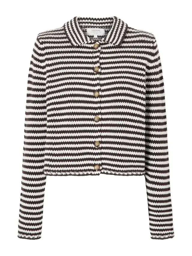 Mini Marina Cropped Striped Cotton Cardigan Mini Marina Cropped Striped Cotton Cardigan