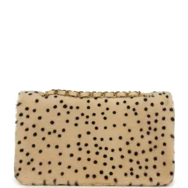 Chanel Chanel "Cheetah Print" Medium Flap Bag Light Beige Calf Hair and Black Lambskin Gold Hardware | Thumbnail 4 Chanel Chanel "Cheetah Print" Medium Flap Bag Light Beige Calf Hair and Black Lambskin Gold Hardware | Thumbnail 4