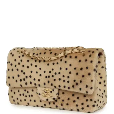 Chanel Chanel "Cheetah Print" Medium Flap Bag Light Beige Calf Hair and Black Lambskin Gold Hardware | Thumbnail 5 Chanel Chanel "Cheetah Print" Medium Flap Bag Light Beige Calf Hair and Black Lambskin Gold Hardware | Thumbnail 5