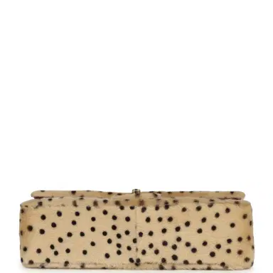 Chanel Chanel "Cheetah Print" Medium Flap Bag Light Beige Calf Hair and Black Lambskin Gold Hardware | Thumbnail 6 Chanel Chanel "Cheetah Print" Medium Flap Bag Light Beige Calf Hair and Black Lambskin Gold Hardware | Thumbnail 6