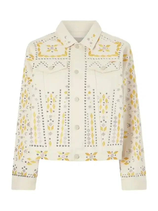 Mother The Bruiser Appliquéd Studded Denim Jacket