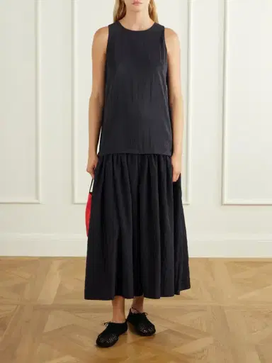 La Ligne Cornelia Pleated Crinkled Shell Midi Dress | Thumbnail 2 La Ligne Cornelia Pleated Crinkled Shell Midi Dress | Thumbnail 2