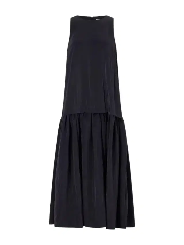 La Ligne Cornelia Pleated Crinkled Shell Midi Dress