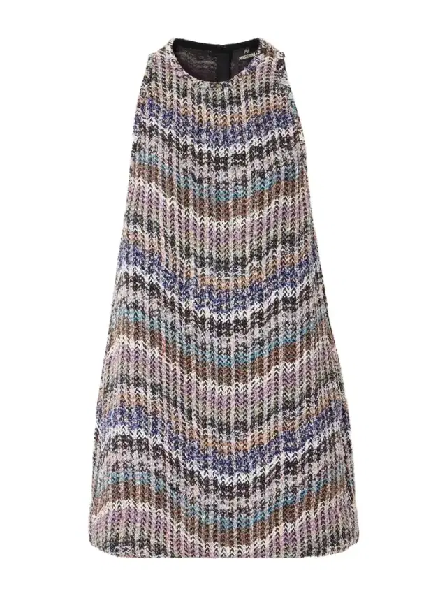 Missoni Striped Metallic Crochet-knit Mini Dress