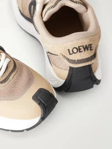Loewe Pogo Logo-detailed Suede-trimmed Knitted Sneakers | Thumbnail 5