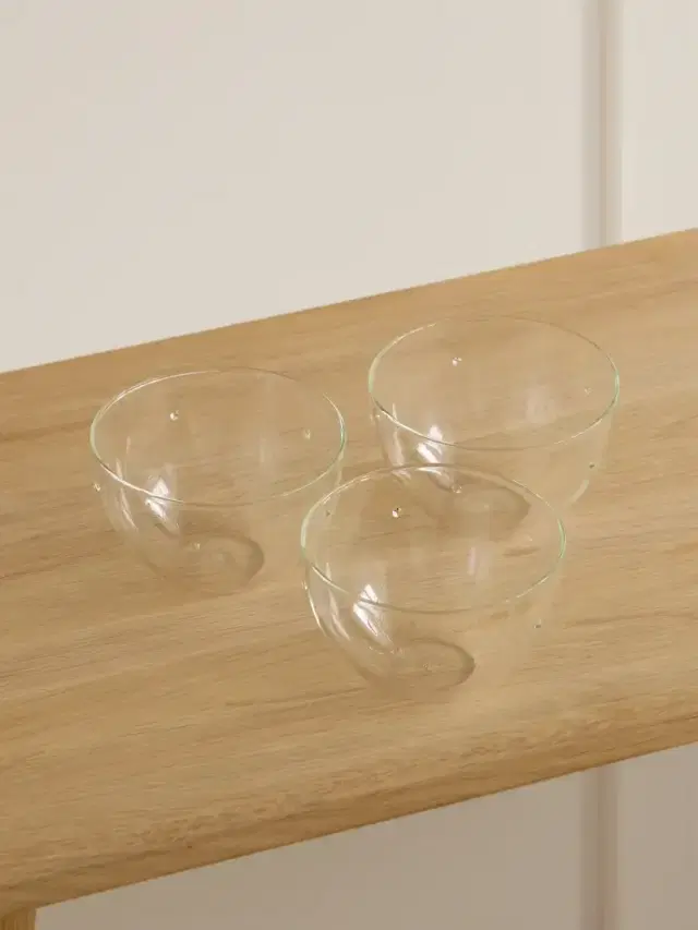 Sophie Lou Jacobsen Aperitivo Set Of Three Crystal-embellished Glass Snack Bowls