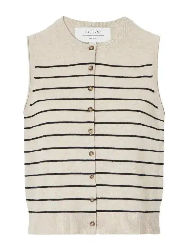 La Ligne Lee Striped Knitted Vest | Thumbnail 1 La Ligne Lee Striped Knitted Vest | Thumbnail 1