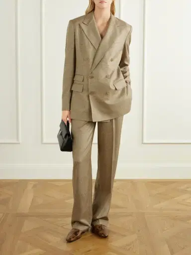 Ralph Lauren Collection Timothy Pleated Prince Of Wales Checked Silk Straight-leg Pants | Thumbnail 2 Ralph Lauren Collection Timothy Pleated Prince Of Wales Checked Silk Straight-leg Pants | Thumbnail 2