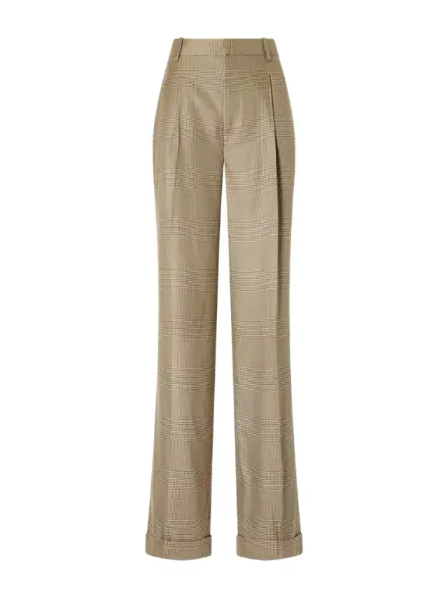 Timothy Pleated Prince Of Wales Checked Silk Straight-leg Pants