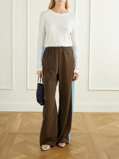 La Ligne Colby Striped Recycled Crinkled-shell Wide-leg Pants | Thumbnail 2