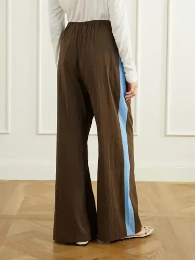 La Ligne Colby Striped Recycled Crinkled-shell Wide-leg Pants | Thumbnail 3