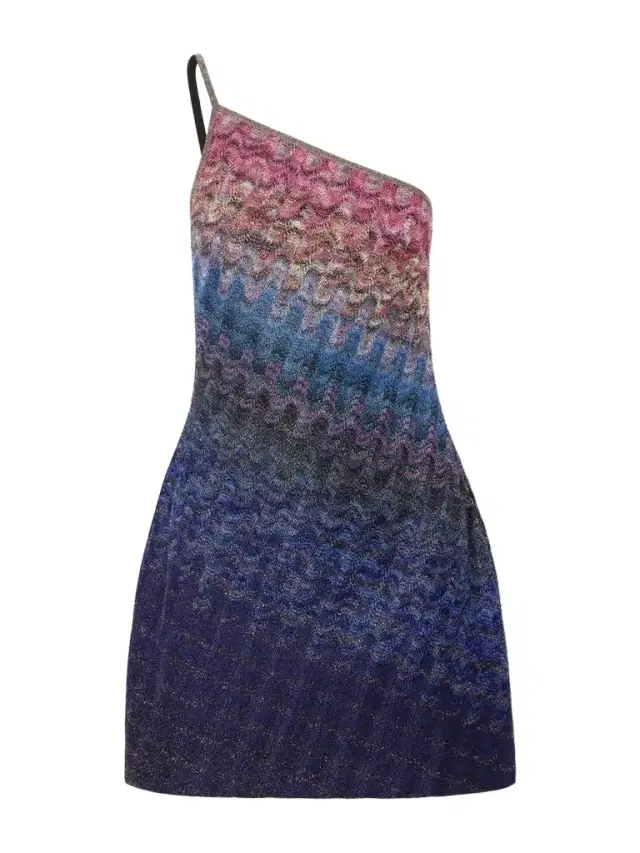 Missoni One-shoulder Metallic Crochet-knit Mini Dress