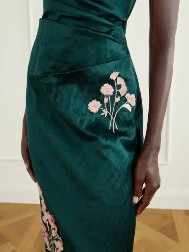 Erdem Floral-embroidered Satin Midi Dress | Thumbnail 4