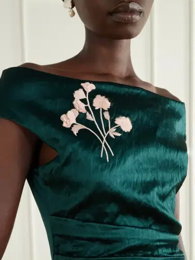 Erdem Floral-embroidered Satin Midi Dress | Thumbnail 5