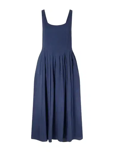La Ligne Pleated Linen-blend Midi Dress | Thumbnail 1 La Ligne Pleated Linen-blend Midi Dress | Thumbnail 1