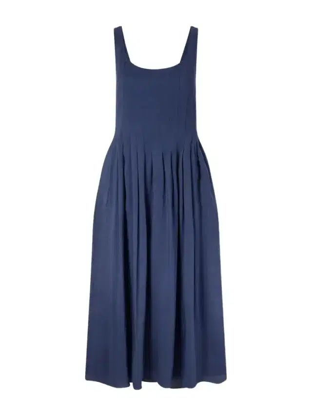 La Ligne Pleated Linen-blend Midi Dress