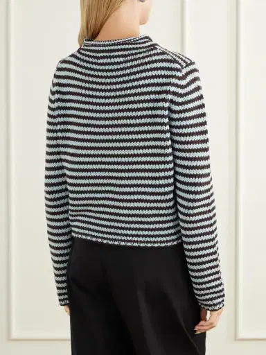 La Ligne Mini Marina Cropped Striped Cotton Sweater | Thumbnail 4 La Ligne Mini Marina Cropped Striped Cotton Sweater | Thumbnail 4