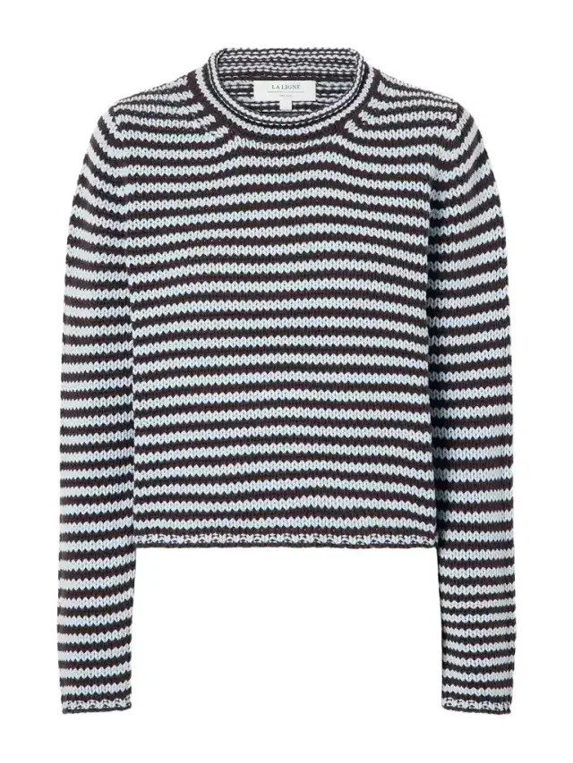 La Ligne Mini Marina Cropped Striped Cotton Sweater