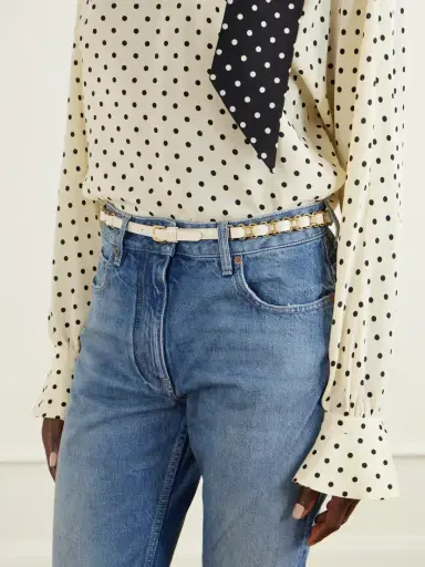 Valentino Garavani Logo-embellished Chain And Leather Belt | Thumbnail 2