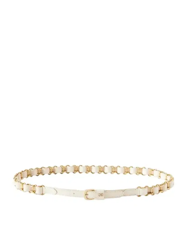 Valentino Garavani Logo-embellished Chain And Leather Belt