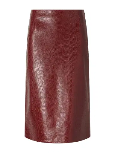 Veronica de Piante Noelia Snake-effect Leather Midi Skirt | Thumbnail 1