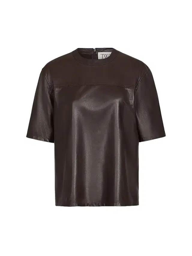 TWP Women's Oversized Leather T-Shirt - Dark Chocolate