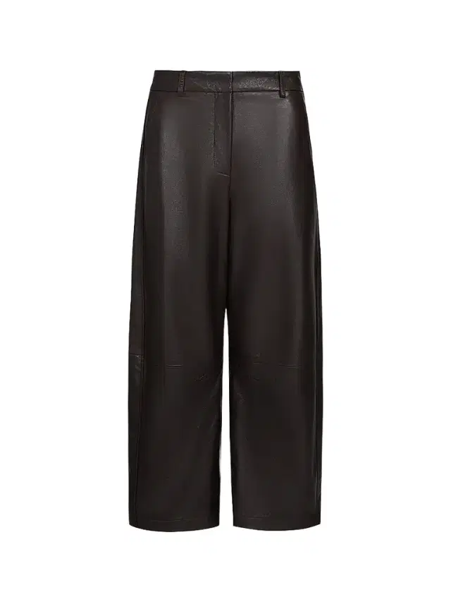 TWP Women's Leather Slouchy Boyfriend Trousers - Dark Chocolate