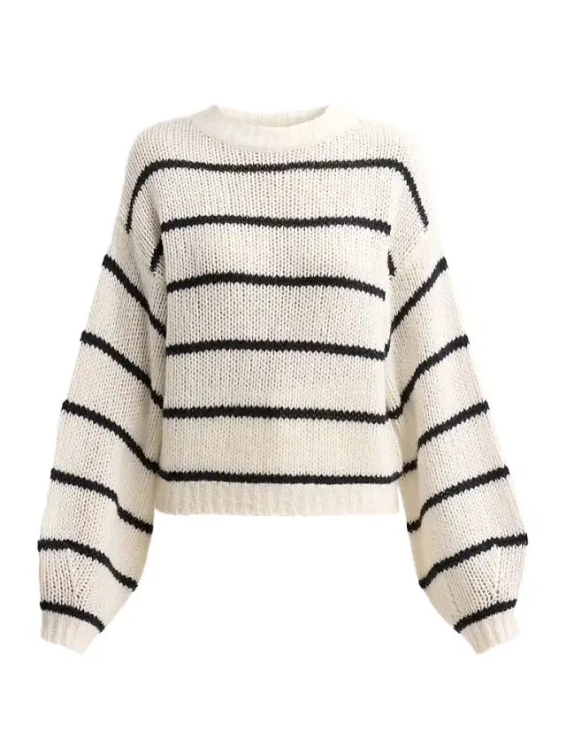 Lisa Yang Women's Sabelle Striped Cashmere-Silk Sweater - Cream Black Navy