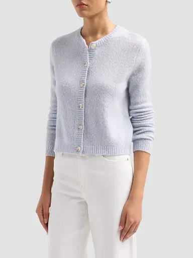 Lisa Yang Women's Cashmere-Silk Cardigan - Sea Breeze | Thumbnail 4 Lisa Yang Women's Cashmere-Silk Cardigan - Sea Breeze | Thumbnail 4