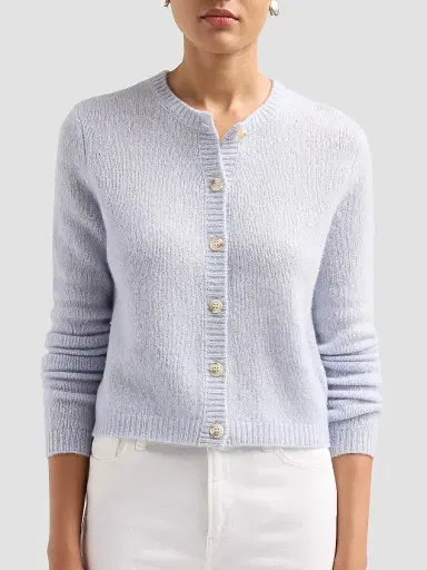 Lisa Yang Women's Cashmere-Silk Cardigan - Sea Breeze | Thumbnail 5 Lisa Yang Women's Cashmere-Silk Cardigan - Sea Breeze | Thumbnail 5