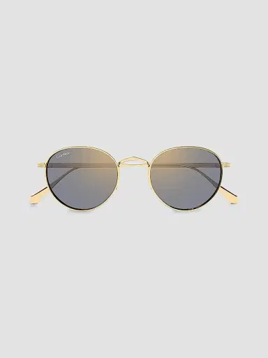 Cartier Men's C de 51MM 24K-Gold-Plated Titanium Round Sunglasses - Gold Grey | Thumbnail 2