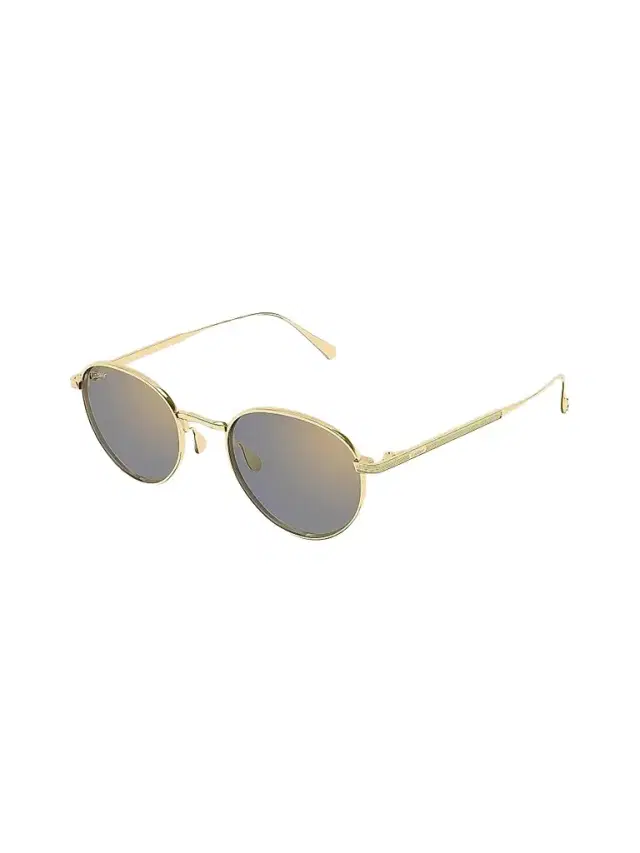 Cartier Men's C de 51MM 24K-Gold-Plated Titanium Round Sunglasses - Gold Grey