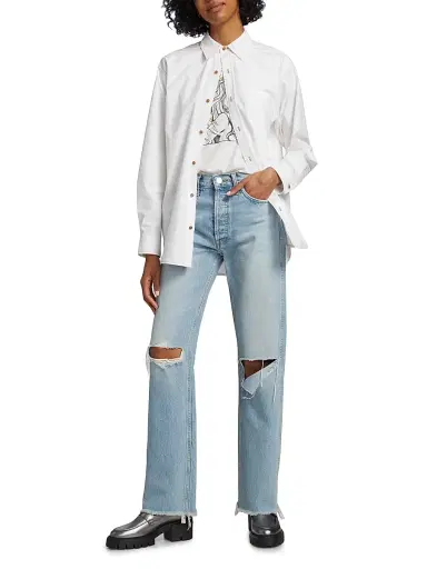 RE/DONE Women's 90s High-Rise Loose Straight Jeans - Breezy Indigo | Thumbnail 2
