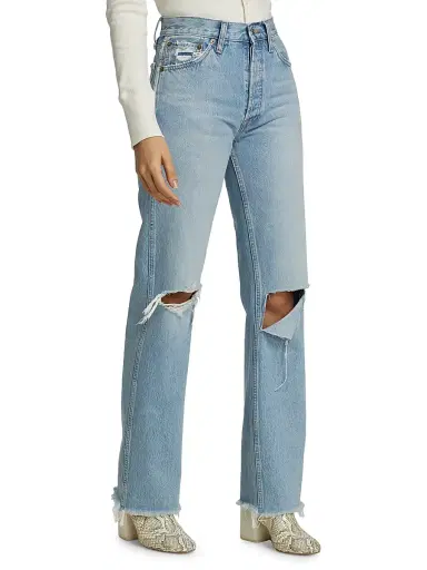 RE/DONE Women's 90s High-Rise Loose Straight Jeans - Breezy Indigo | Thumbnail 4