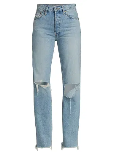 RE/DONE Women's 90s High-Rise Loose Straight Jeans - Breezy Indigo | Thumbnail 1