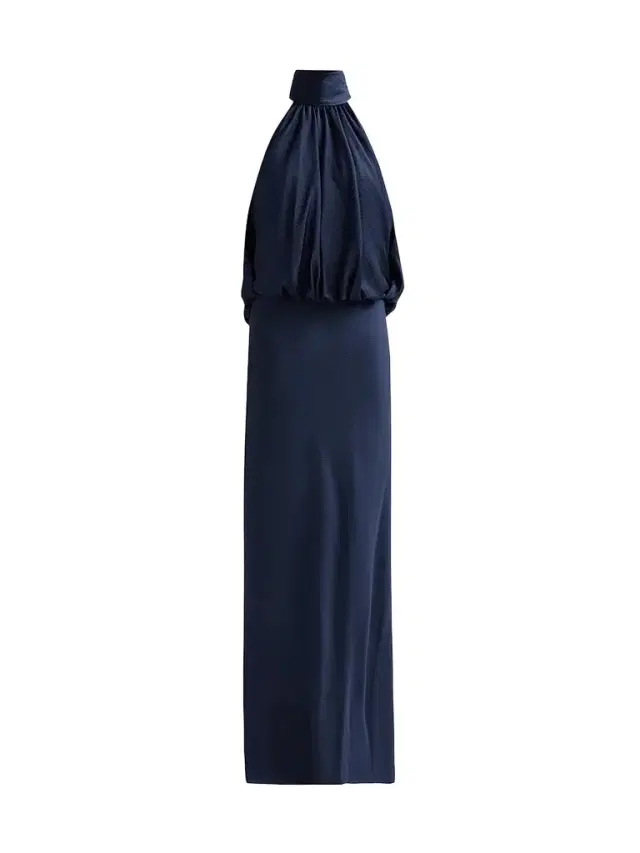 Amsale Women's Blouson Halter Gown - Navy