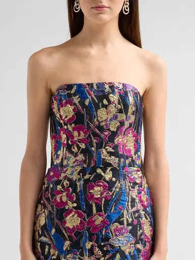 Amsale Women's Strapless Column Gown - Navy Fuchsia | Thumbnail 5