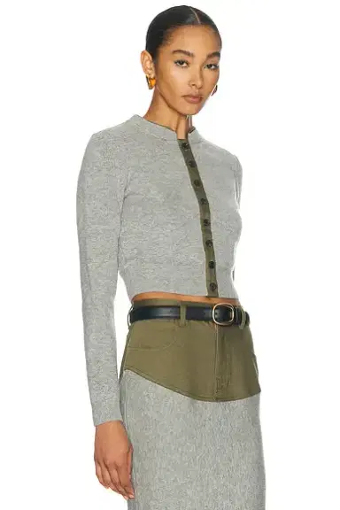 Self-Portrait Contrast Placket Cardigan | Thumbnail 2 Self-Portrait Contrast Placket Cardigan | Thumbnail 2