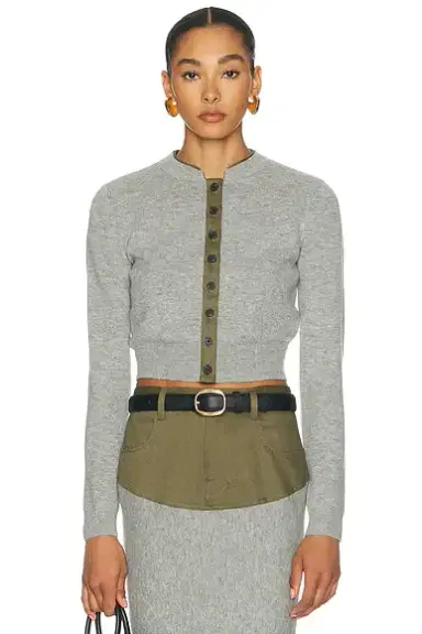 Self-Portrait Contrast Placket Cardigan | Thumbnail 1 Self-Portrait Contrast Placket Cardigan | Thumbnail 1