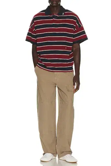 Rhude Fontaine Striped Short Sleeve Polo Shirt | Thumbnail 3