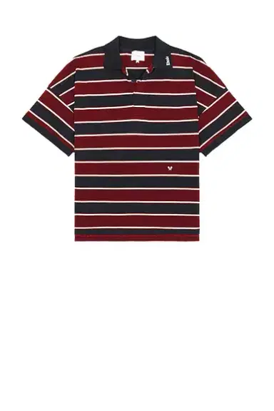 Rhude Fontaine Striped Short Sleeve Polo Shirt | Thumbnail 4