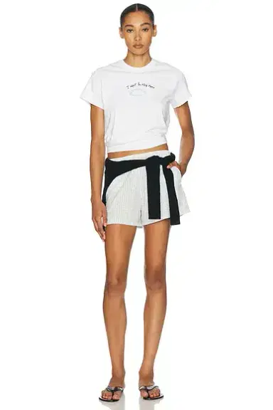 DONNI. The Cotton Gingham Tap Short | Thumbnail 5