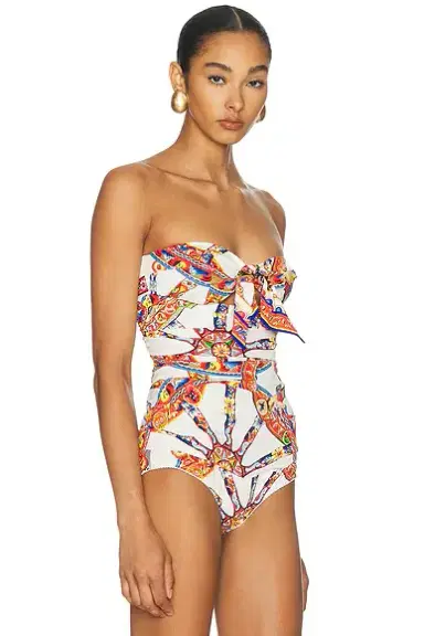 Dolce & Gabbana Charmeuse Stretch Carretto Print Bodysuit | Thumbnail 3 Dolce & Gabbana Charmeuse Stretch Carretto Print Bodysuit | Thumbnail 3