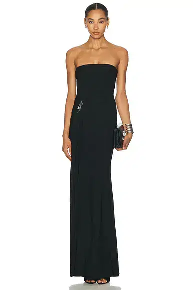 Grace Ling Relic Charms Strapless Maxi Dress